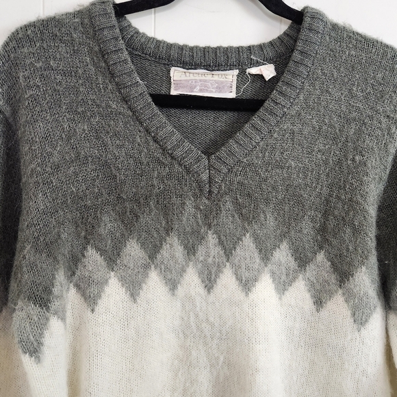 Vintage 90s Eclectic Grandpa Style Abstract Black Sweater Oversized Grunge Dad - Picture 4 of 10